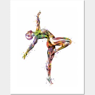 Gymnast Muscle Anatomy Watercolor Posters and Art